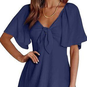 Women's Summer Bow Tie Mini Dress